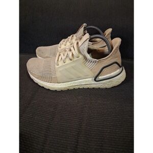 Adidas UltraBoost 19 Womens Size 9.5 Beige White Running Training Shoes Sneakers